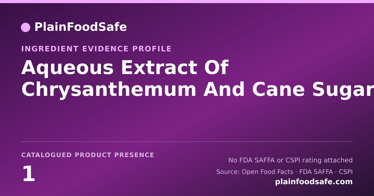 Share card for Aqueous Extract Of Chrysanthemum And Cane Sugar Food Ingredient Evidence Profile