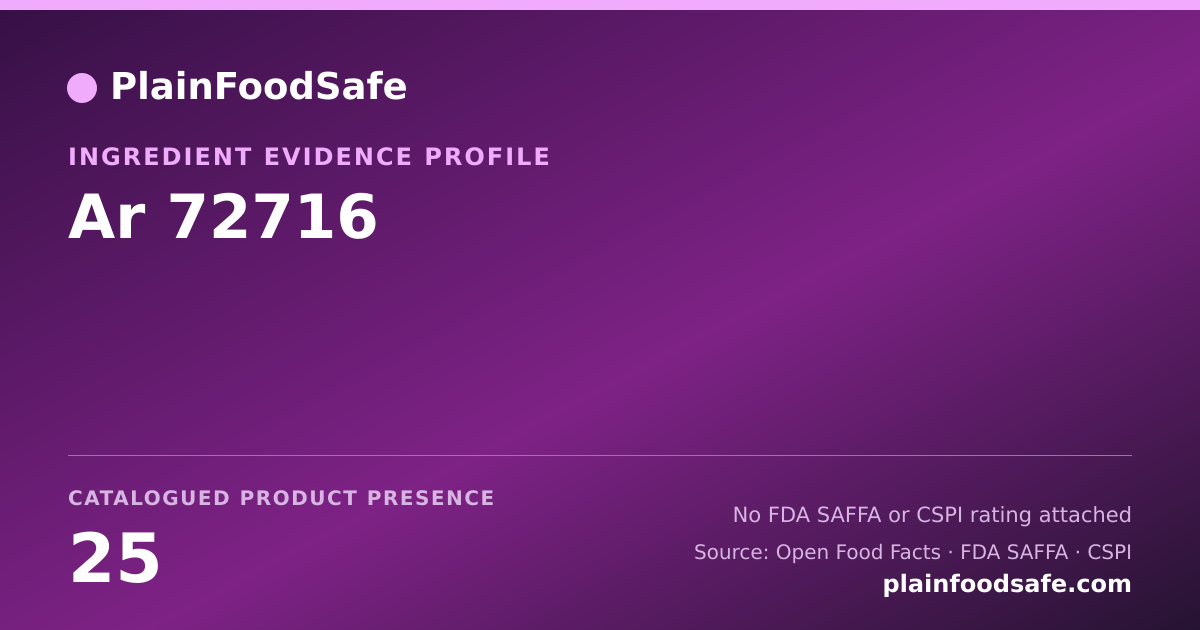 Share card for Ar 72716 Food Ingredient Evidence Profile