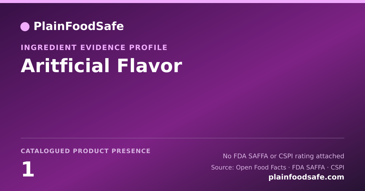Share card for Aritficial Flavor Food Ingredient Evidence Profile