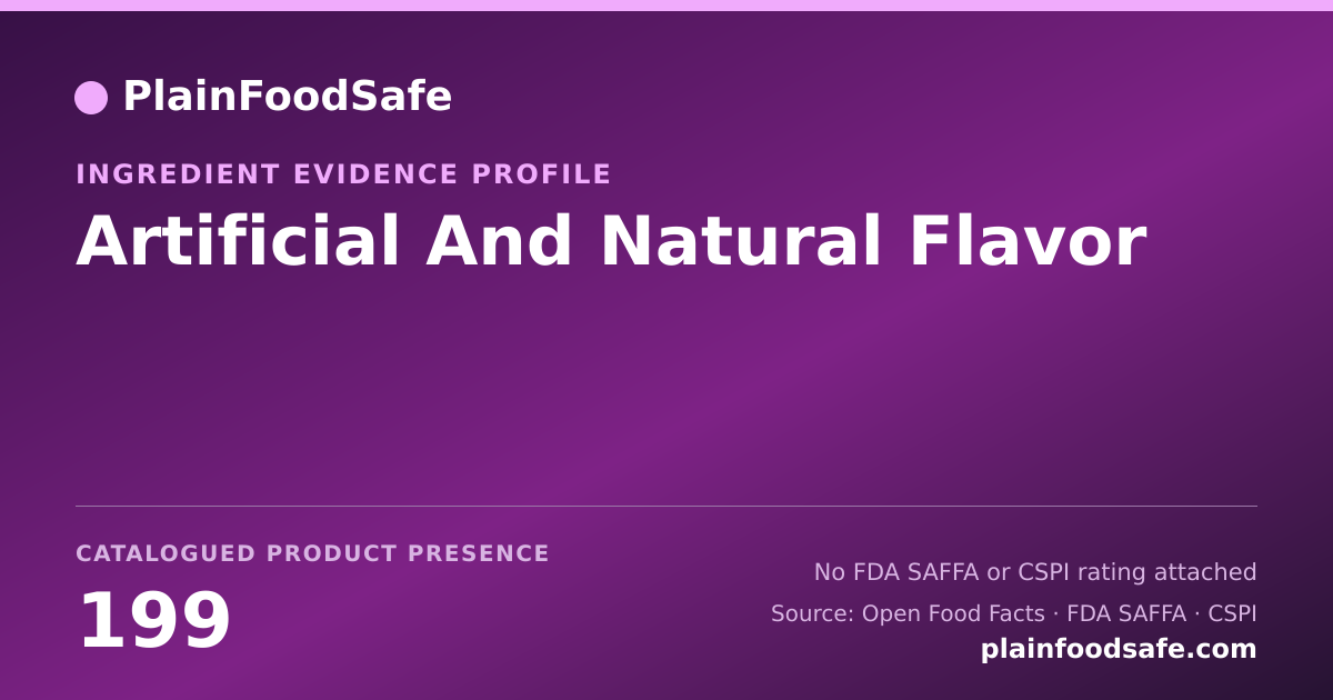Share card for Artificial And Natural Flavor Food Ingredient Evidence Profile