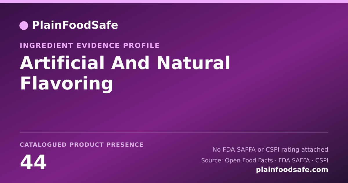 Share card for Artificial And Natural Flavoring Food Ingredient Evidence Profile