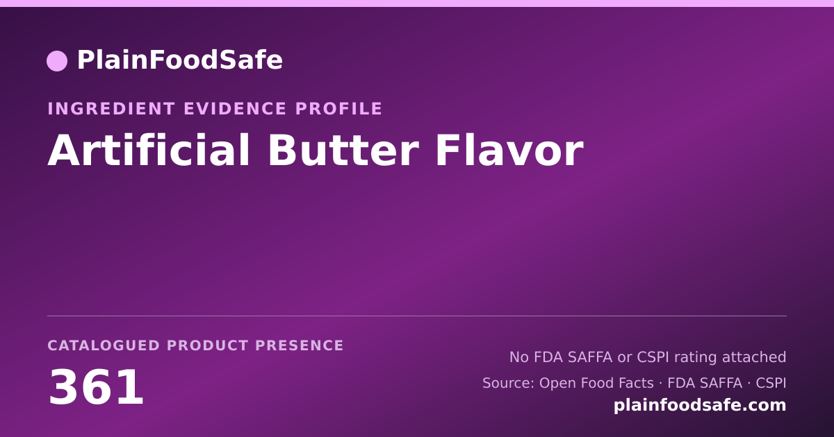 Share card for Artificial Butter Flavor Food Ingredient Evidence Profile
