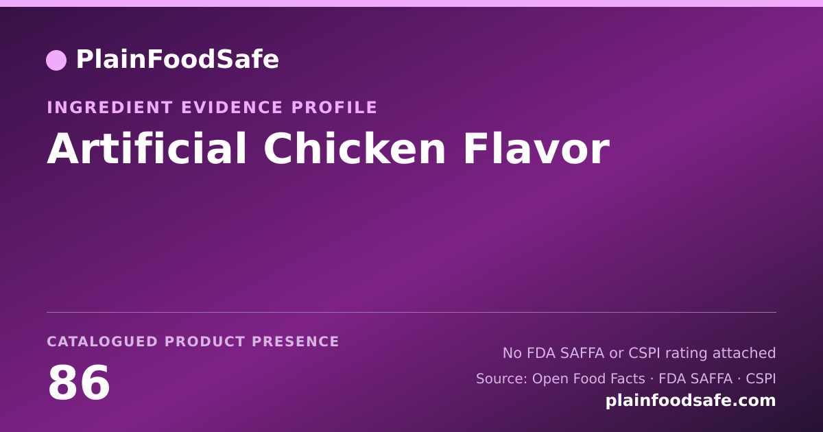 Share card for Artificial Chicken Flavor Food Ingredient Evidence Profile