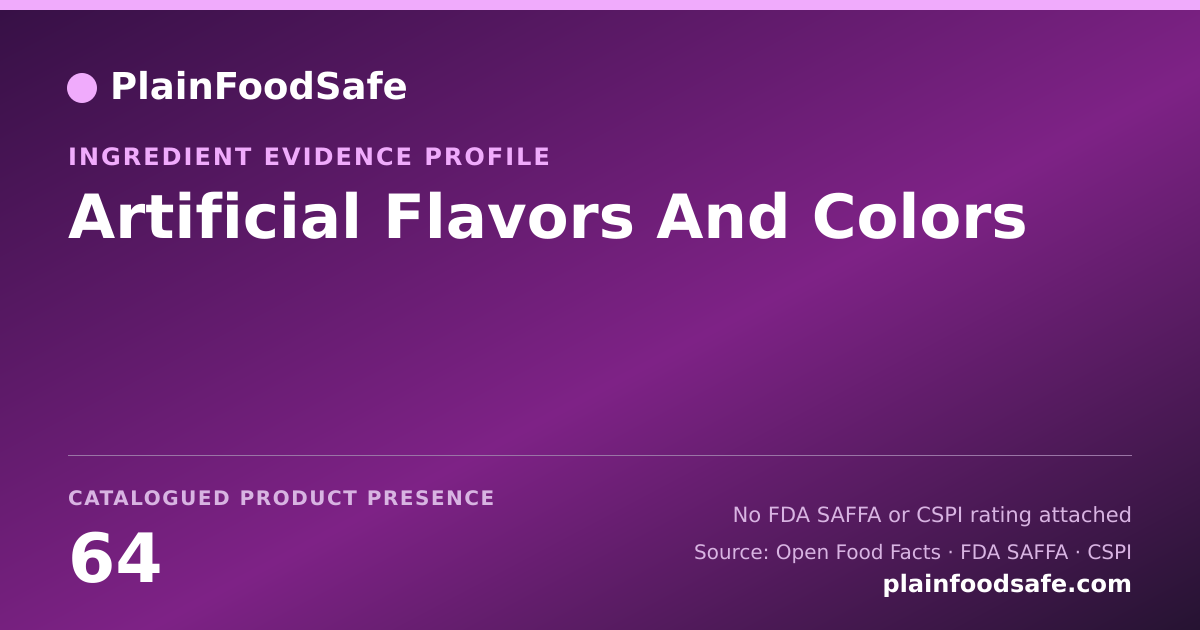 Share card for Artificial Flavors And Colors Food Ingredient Evidence Profile