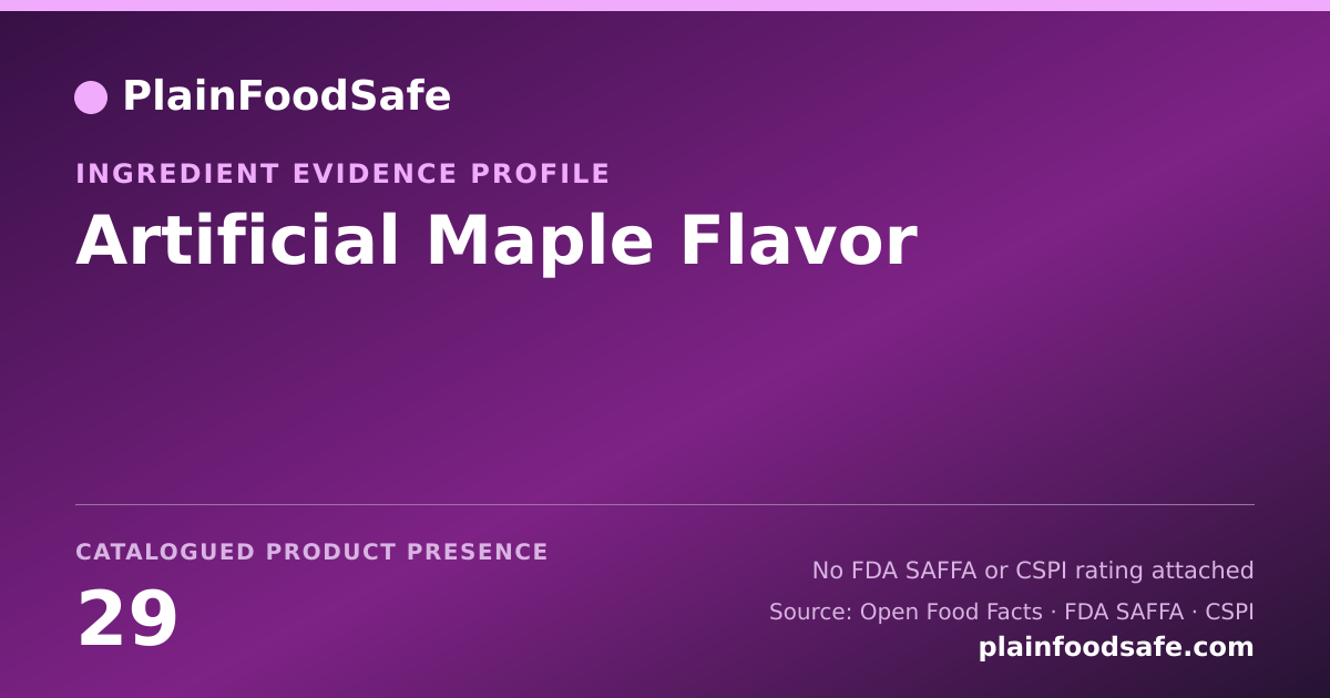 Share card for Artificial Maple Flavor Food Ingredient Evidence Profile