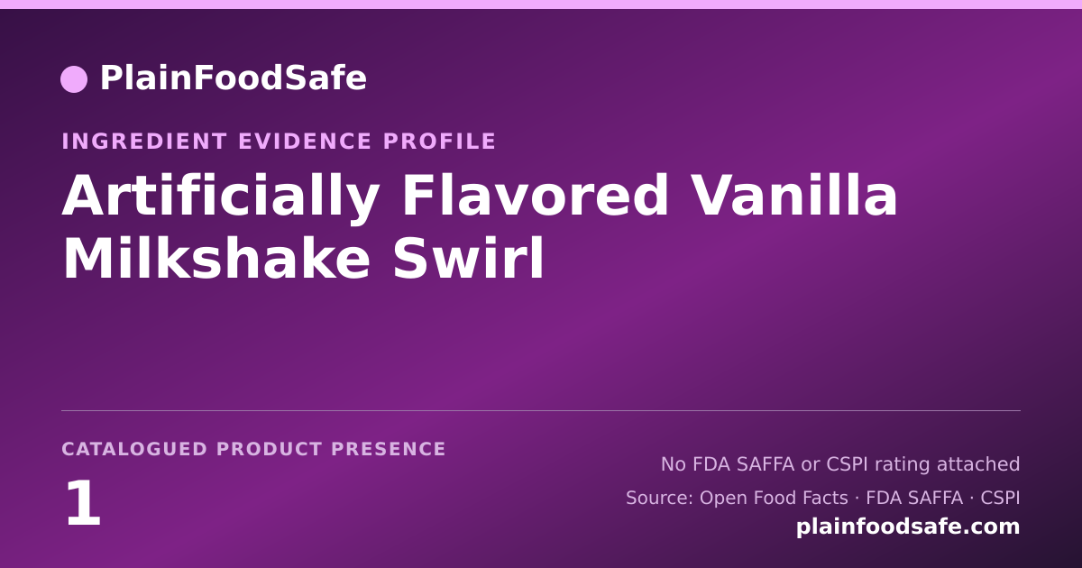 Share card for Artificially Flavored Vanilla Milkshake Swirl Food Ingredient Evidence Profile