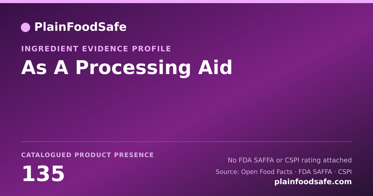 Share card for As A Processing Aid Food Ingredient Evidence Profile
