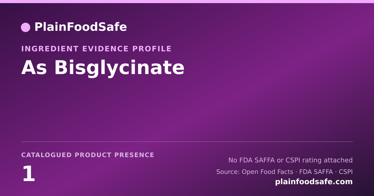 Share card for As Bisglycinate Food Ingredient Evidence Profile