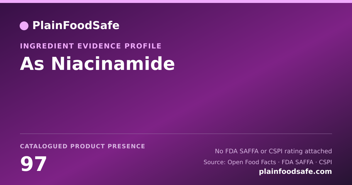 Share card for As Niacinamide Food Ingredient Evidence Profile