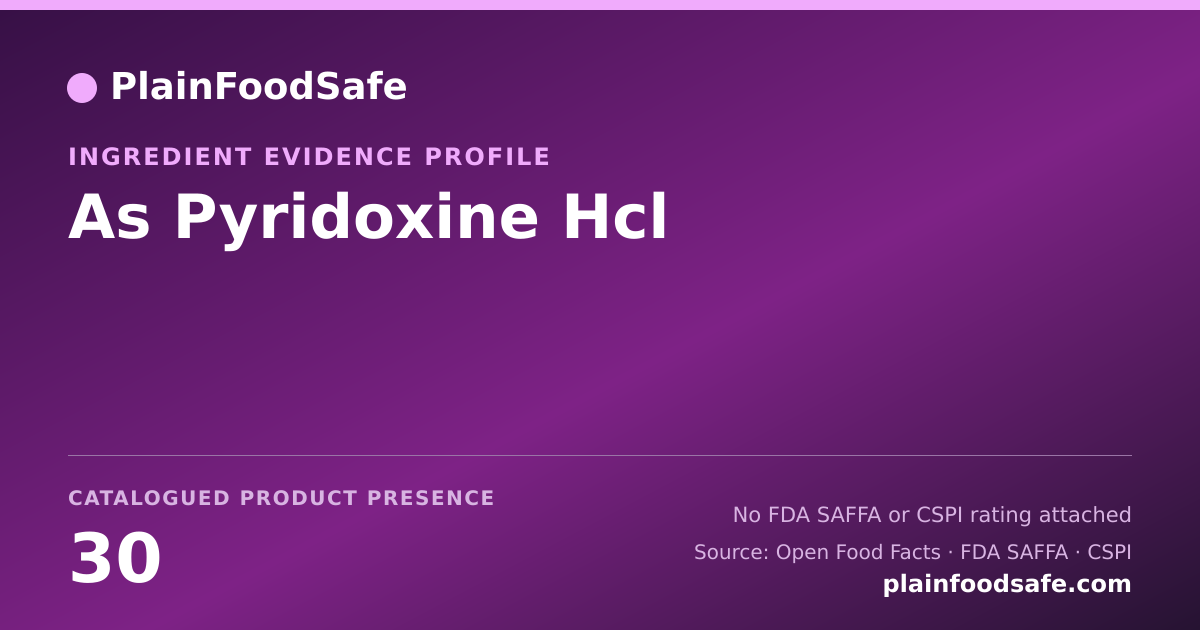 Share card for As Pyridoxine Hcl Food Ingredient Evidence Profile