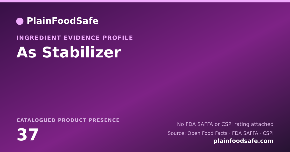 Share card for As Stabilizer Food Ingredient Evidence Profile