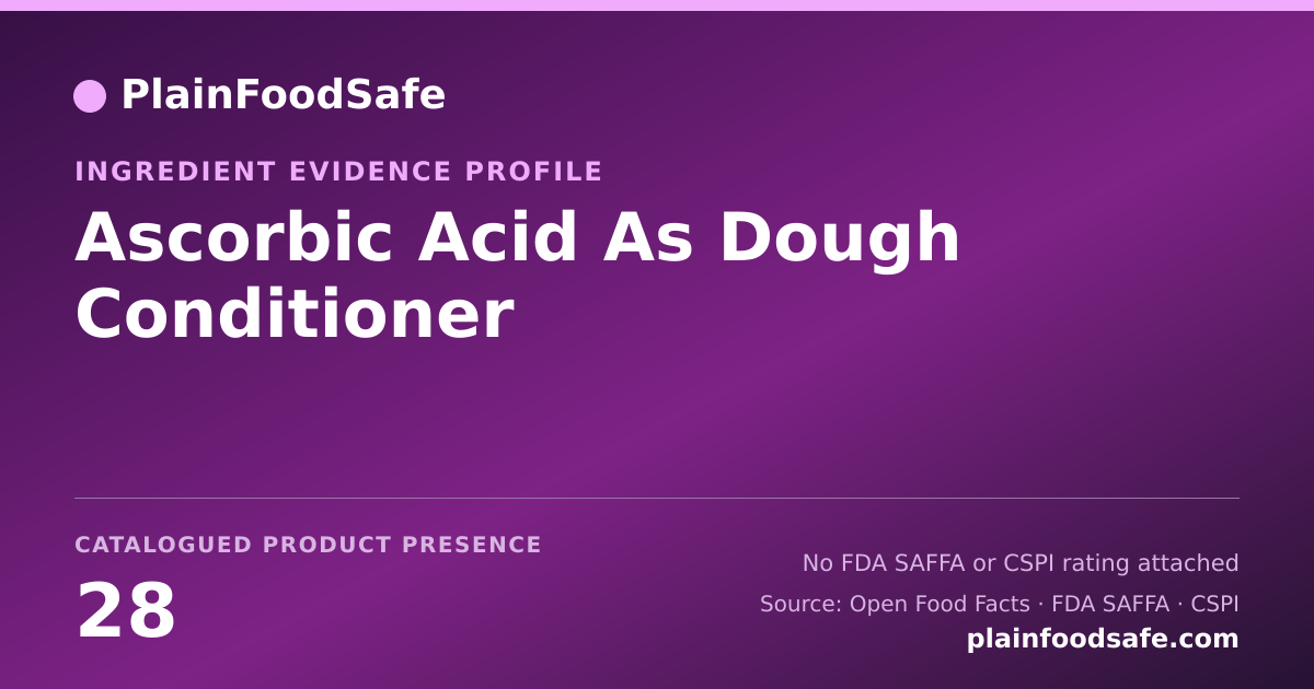 Share card for Ascorbic Acid As Dough Conditioner Food Ingredient Evidence Profile