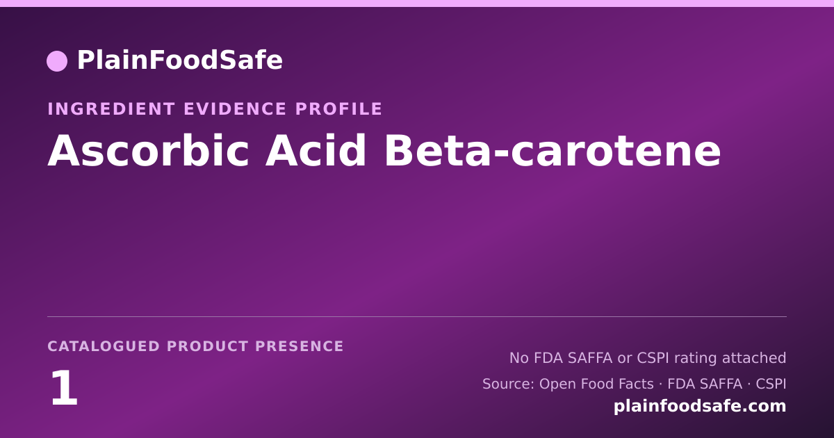 Share card for Ascorbic Acid Beta-carotene Food Ingredient Evidence Profile