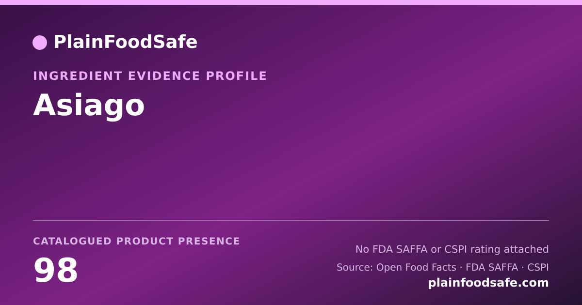 Share card for Asiago Food Ingredient Evidence Profile