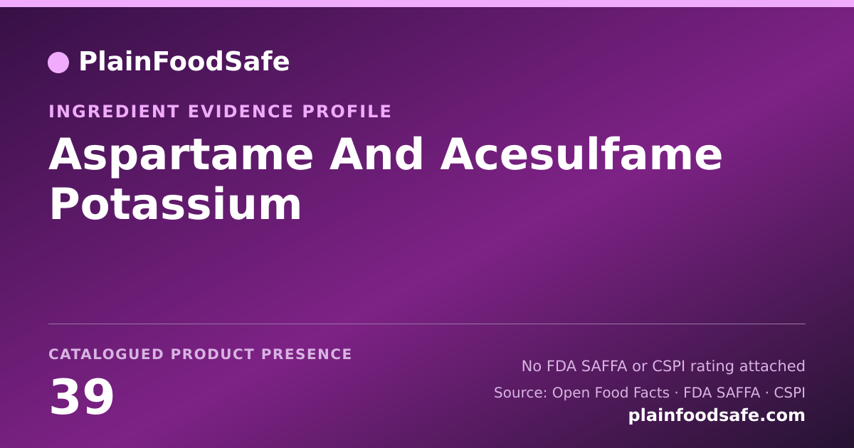 Share card for Aspartame And Acesulfame Potassium Food Ingredient Evidence Profile