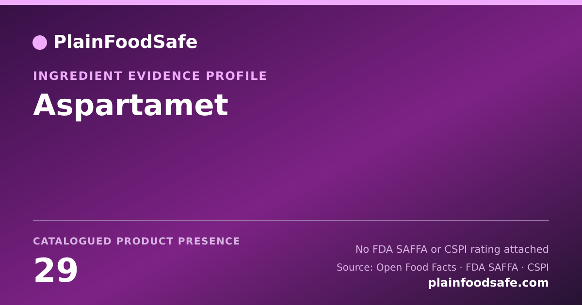 Share card for Aspartamet Food Ingredient Evidence Profile