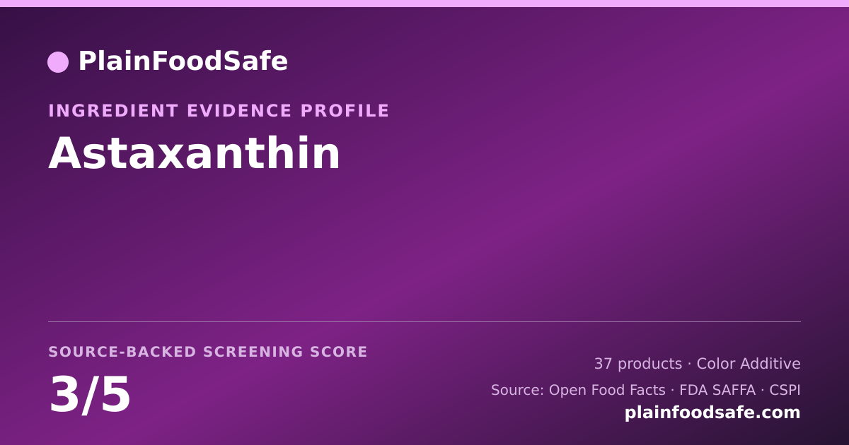 Share card for Astaxanthin Food Ingredient Evidence Profile