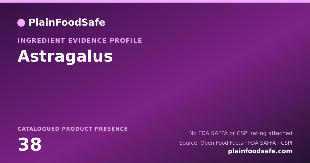 Share card for Astragalus Food Ingredient Evidence Profile