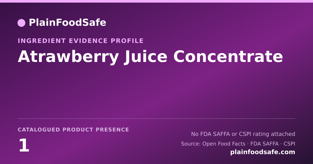 Share card for Atrawberry Juice Concentrate Food Ingredient Evidence Profile