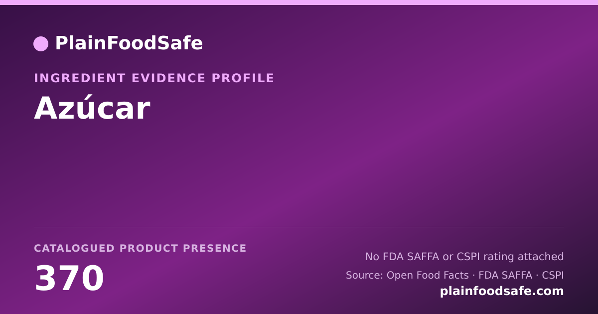 Share card for Azúcar Food Ingredient Evidence Profile