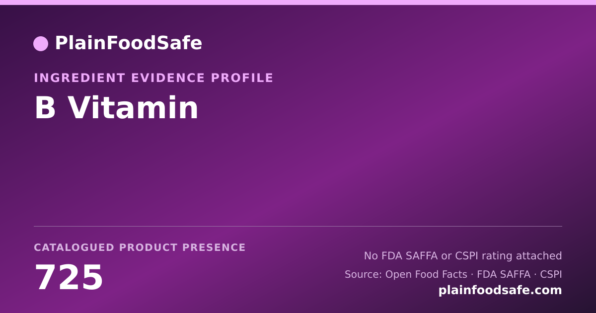 Share card for B Vitamin Food Ingredient Evidence Profile