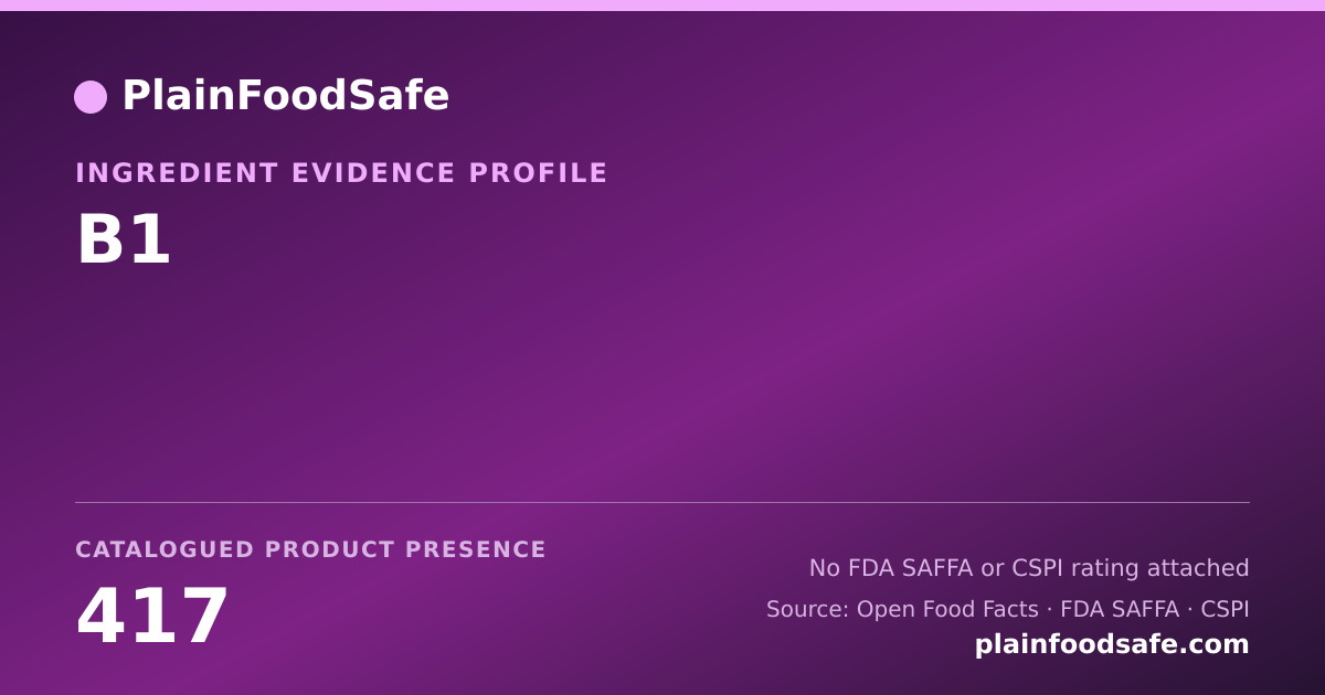 Share card for B1 Food Ingredient Evidence Profile
