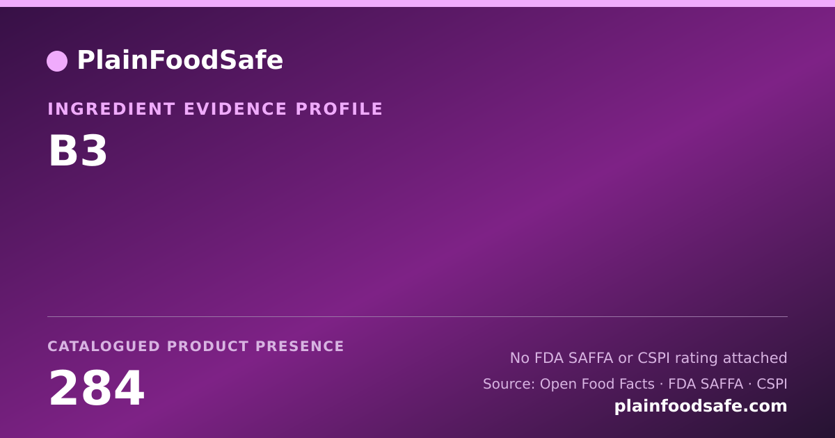 Share card for B3 Food Ingredient Evidence Profile