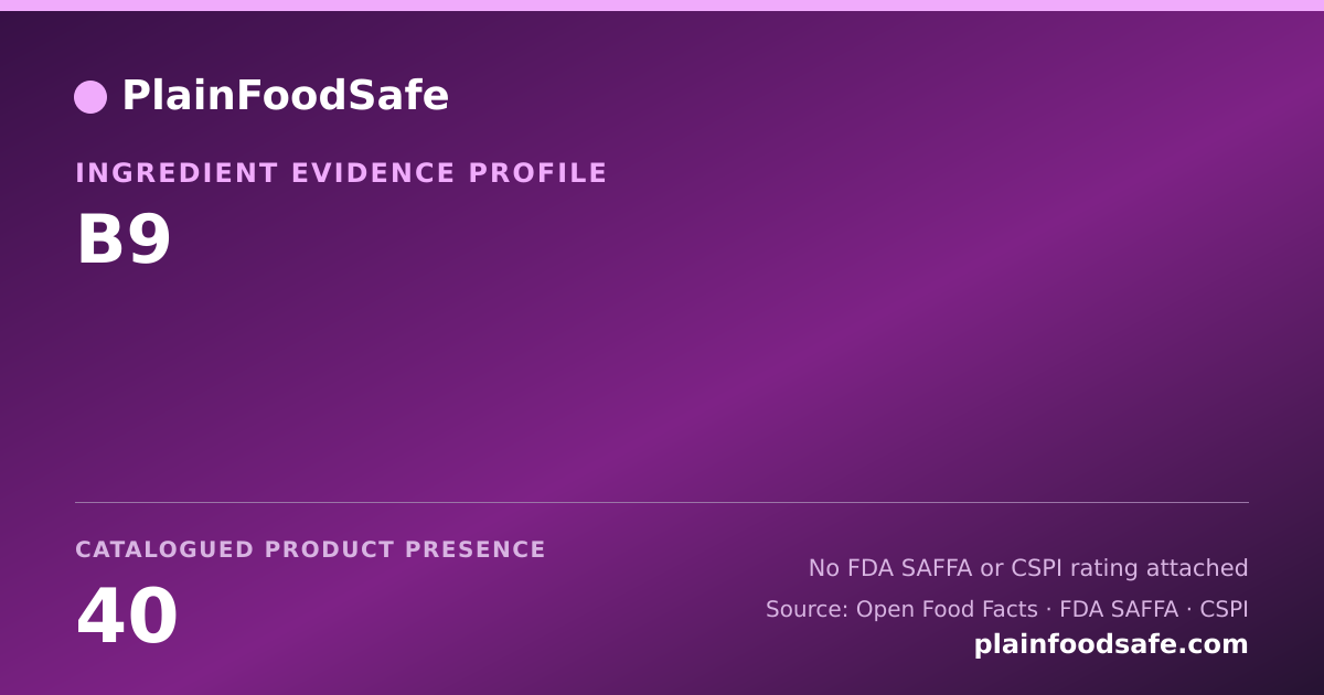 Share card for B9 Food Ingredient Evidence Profile