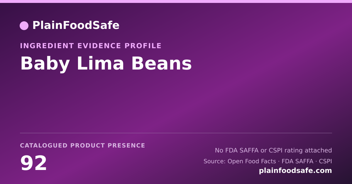 Share card for Baby Lima Beans Food Ingredient Evidence Profile