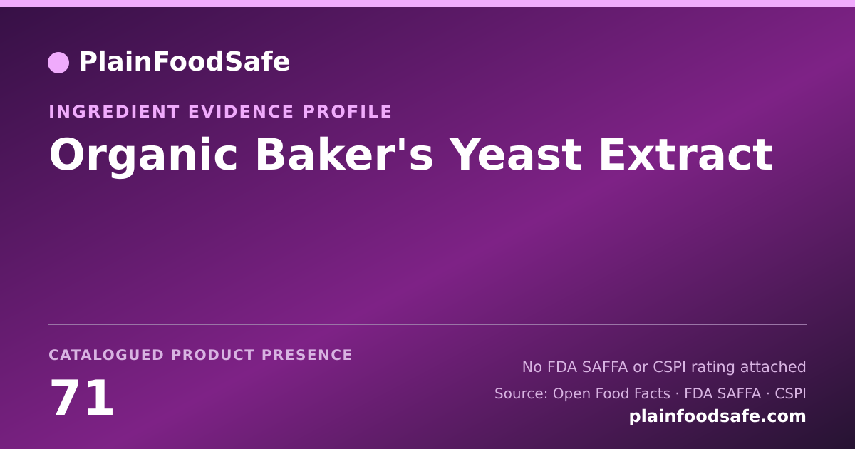Share card for Organic Baker's Yeast Extract Food Ingredient Evidence Profile