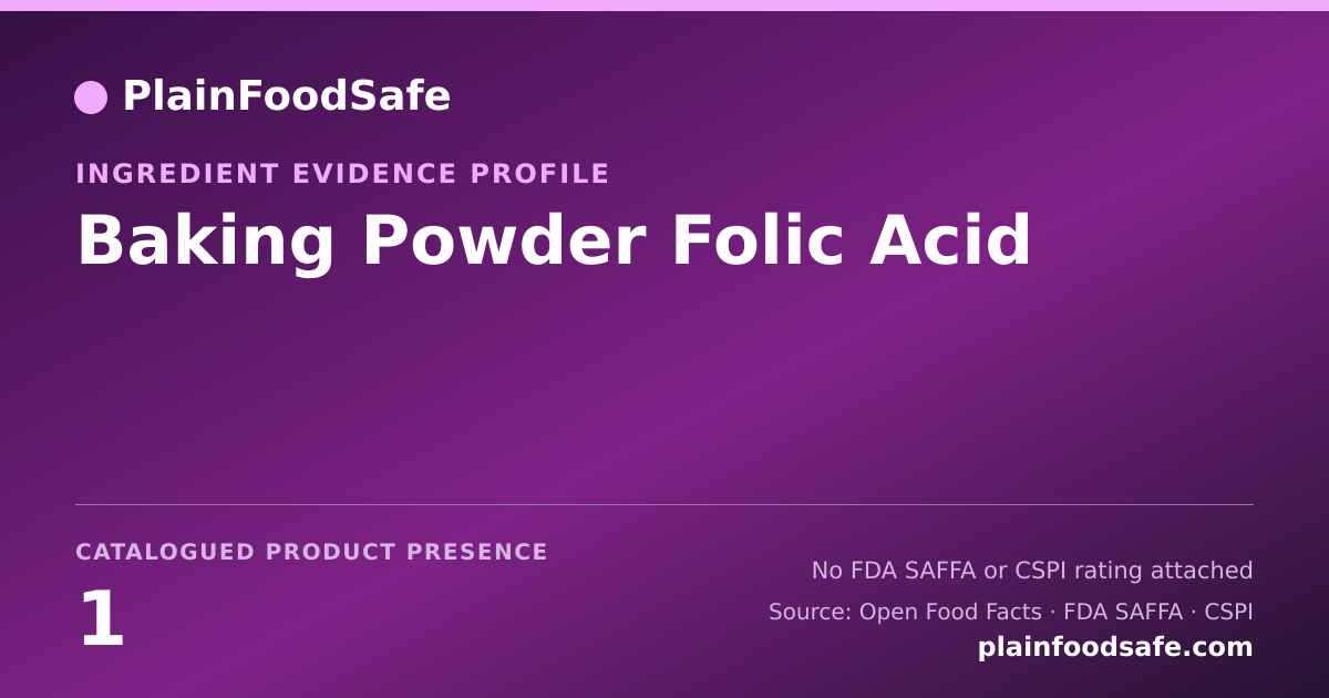 Share card for Baking Powder Folic Acid Food Ingredient Evidence Profile