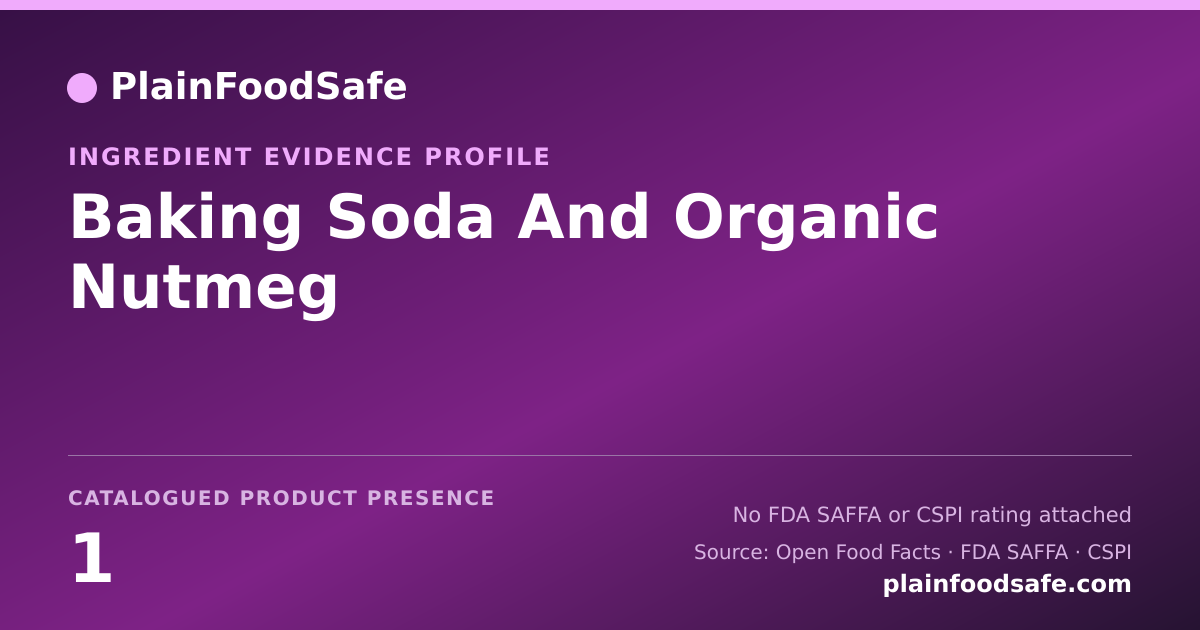 Share card for Baking Soda And Organic Nutmeg Food Ingredient Evidence Profile