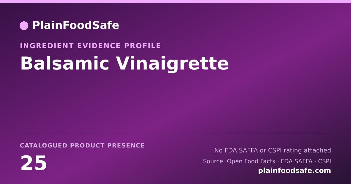 Share card for Balsamic Vinaigrette Food Ingredient Evidence Profile