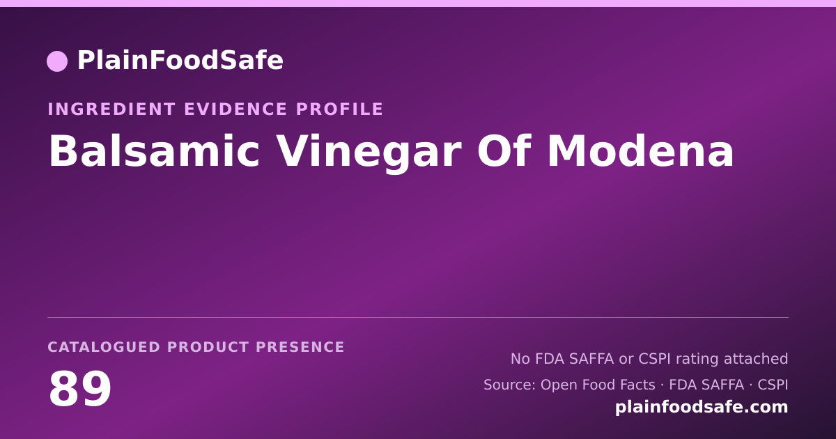 Share card for Balsamic Vinegar Of Modena Food Ingredient Evidence Profile