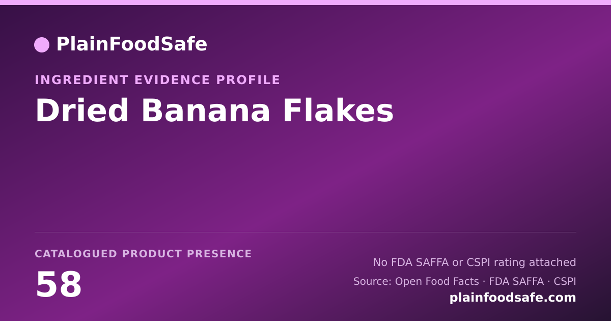 Share card for Dried Banana Flakes Food Ingredient Evidence Profile