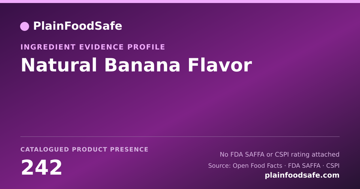 Share card for Natural Banana Flavor Food Ingredient Evidence Profile