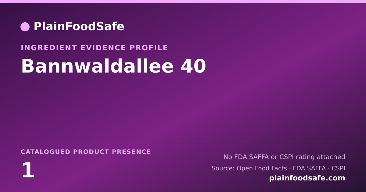 Share card for Bannwaldallee 40 Food Ingredient Evidence Profile