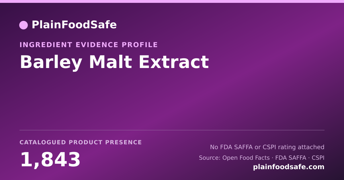 Share card for Barley Malt Extract Food Ingredient Evidence Profile