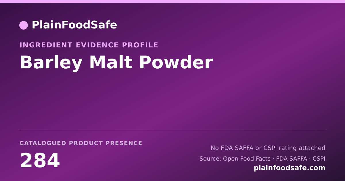 Share card for Barley Malt Powder Food Ingredient Evidence Profile