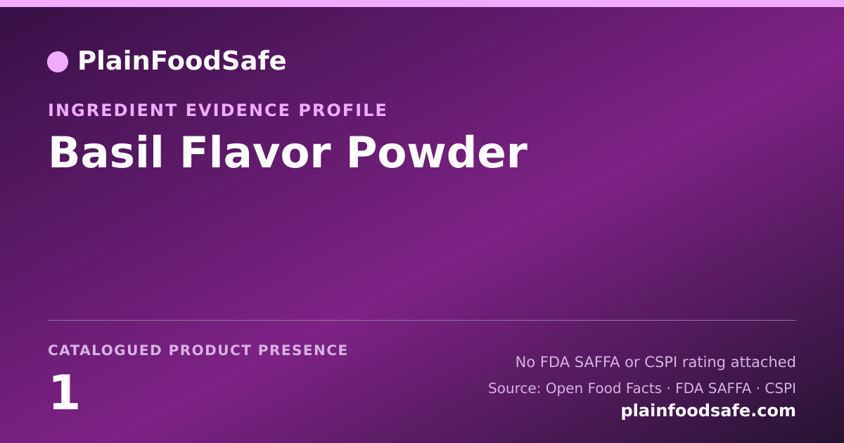 Share card for Basil Flavor Powder Food Ingredient Evidence Profile