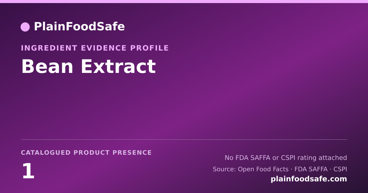 Share card for Bean Extract Food Ingredient Evidence Profile