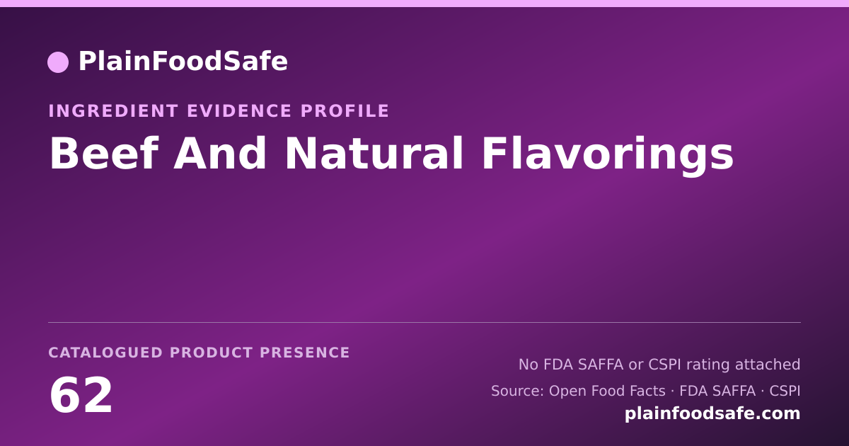 Share card for Beef And Natural Flavorings Food Ingredient Evidence Profile