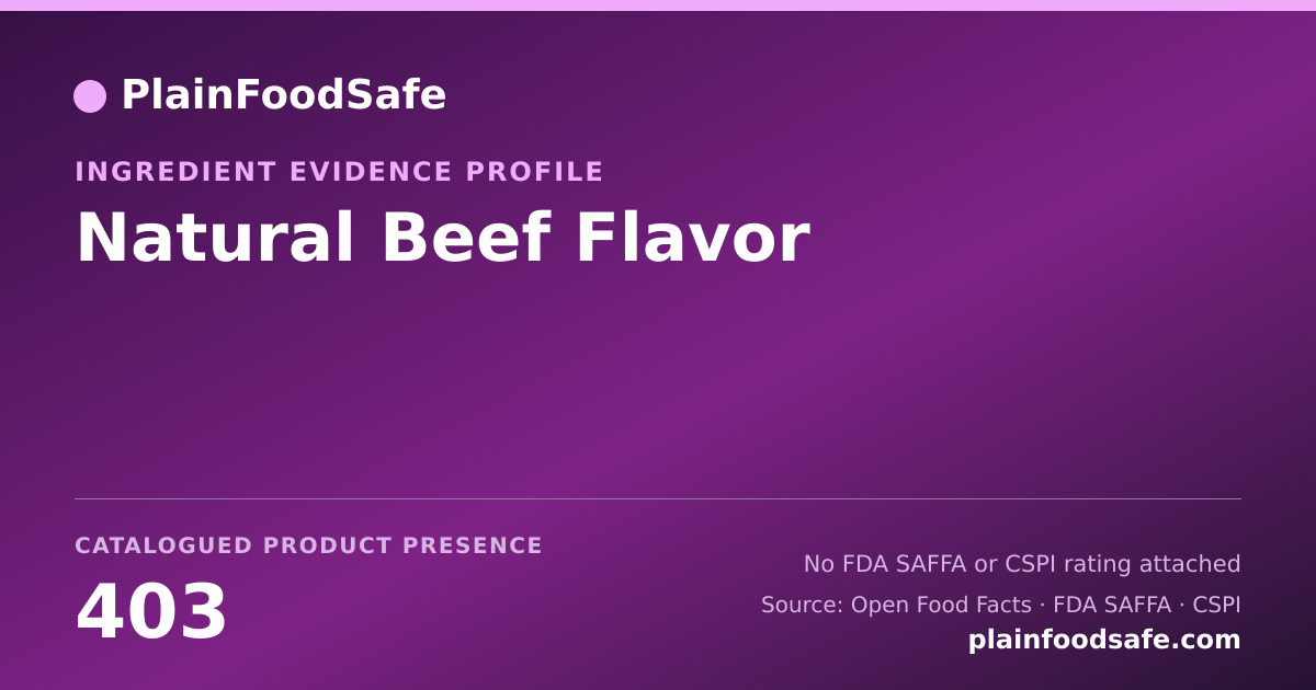 Share card for Natural Beef Flavor Food Ingredient Evidence Profile