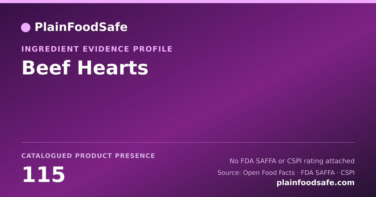 Share card for Beef Hearts Food Ingredient Evidence Profile