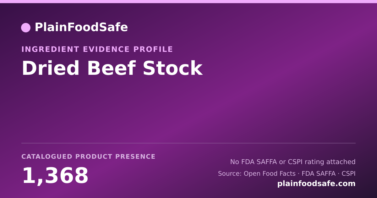Share card for Dried Beef Stock Food Ingredient Evidence Profile
