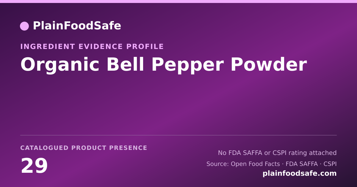 Share card for Organic Bell Pepper Powder Food Ingredient Evidence Profile