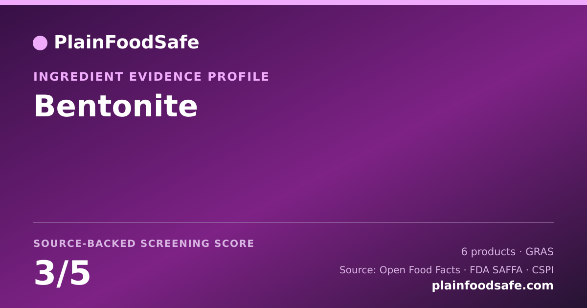 Share card for Bentonite Food Ingredient Evidence Profile