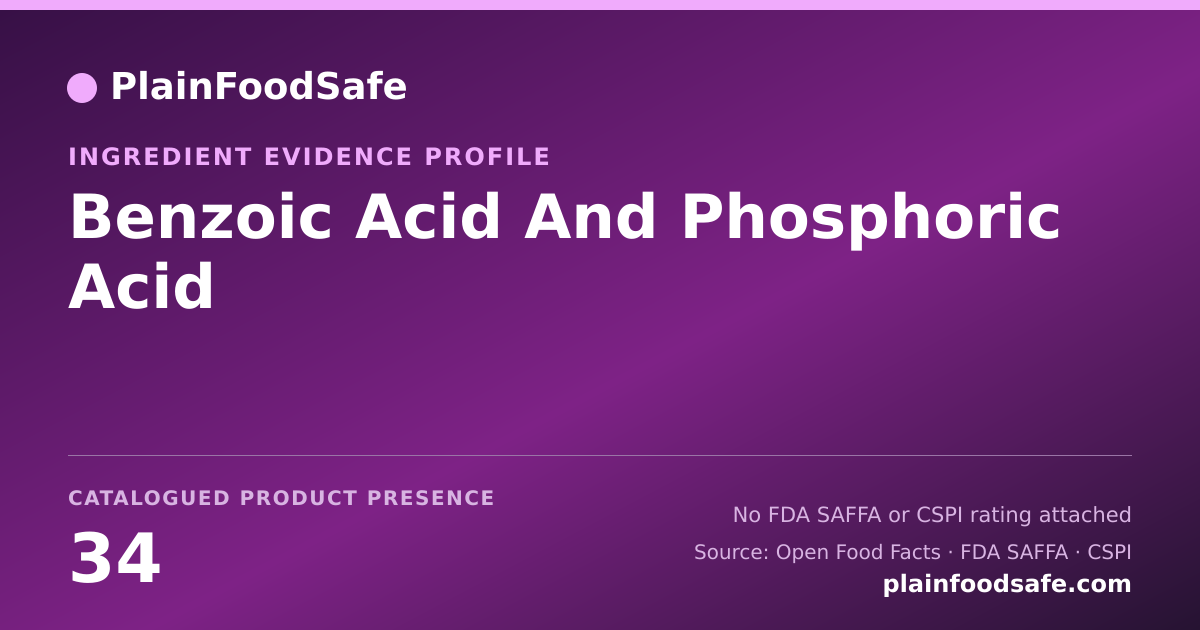 Share card for Benzoic Acid And Phosphoric Acid Food Ingredient Evidence Profile