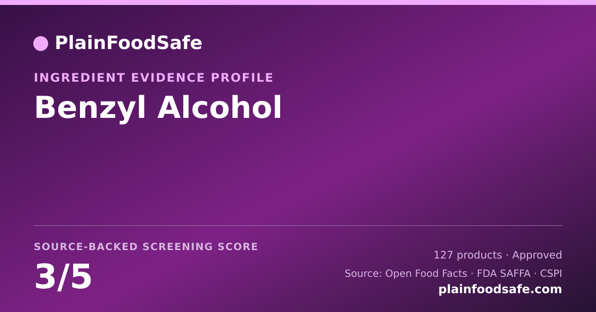 Share card for Benzyl Alcohol Food Ingredient Evidence Profile