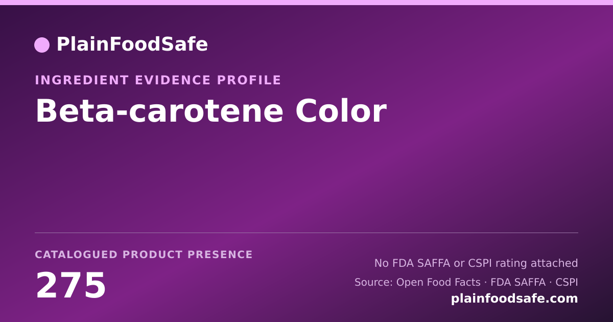 Share card for Beta-carotene Color Food Ingredient Evidence Profile